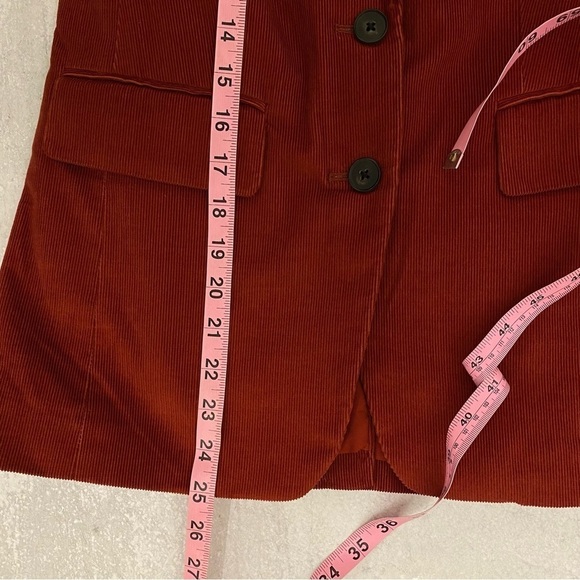 Aritzia || Babaton Taylor Corduroy Blazer Jacket Rust Red Orange 0 - Picture 6 of 8